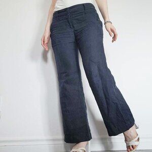 Monsoon Y2K light & flowy black wide legged comfy linen pants size 30″ waist